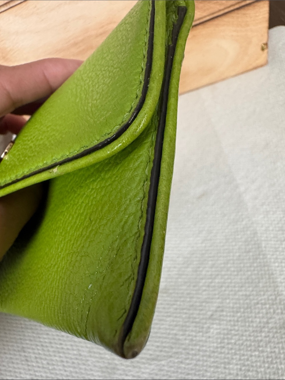 Michael Kors Lime Green Pebbled Leather Wallet - Picture 7 of 16